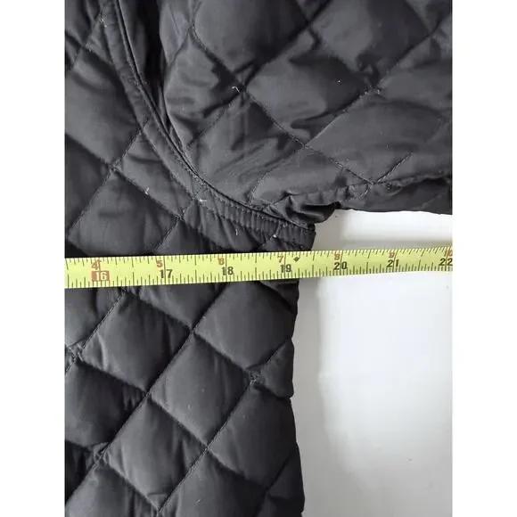 J Crew Women’s Black Quilted 70% Down Coat /Jacket Full Zip /Snaps /Pockets Sz S - Picture 8 of 10